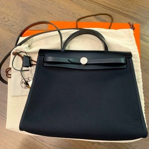 Hermès Herbag Zip 31 Black /Silver hardware